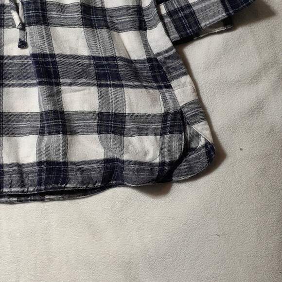 Forever 21 flannel shirt dress navy white check small s winter buffalo check xs - Picture 4 of 7